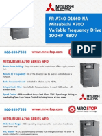 FR-A740-01440-NA Mitsubishi A700 Variable Frequency Drive 100HP 480V