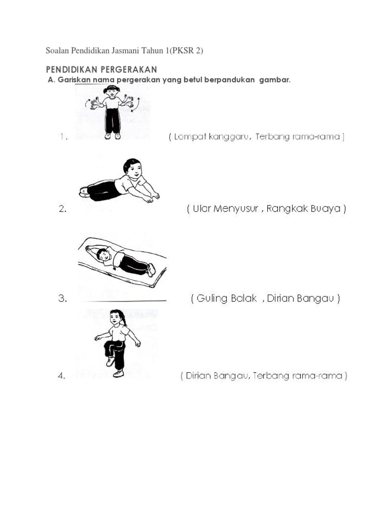 Soalan Pendidikan Jasmani Tahun 1