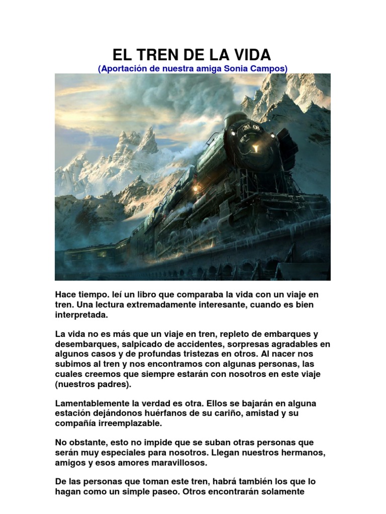 Reflexiones sobre el tren de la vida PDF Lectura (proceso