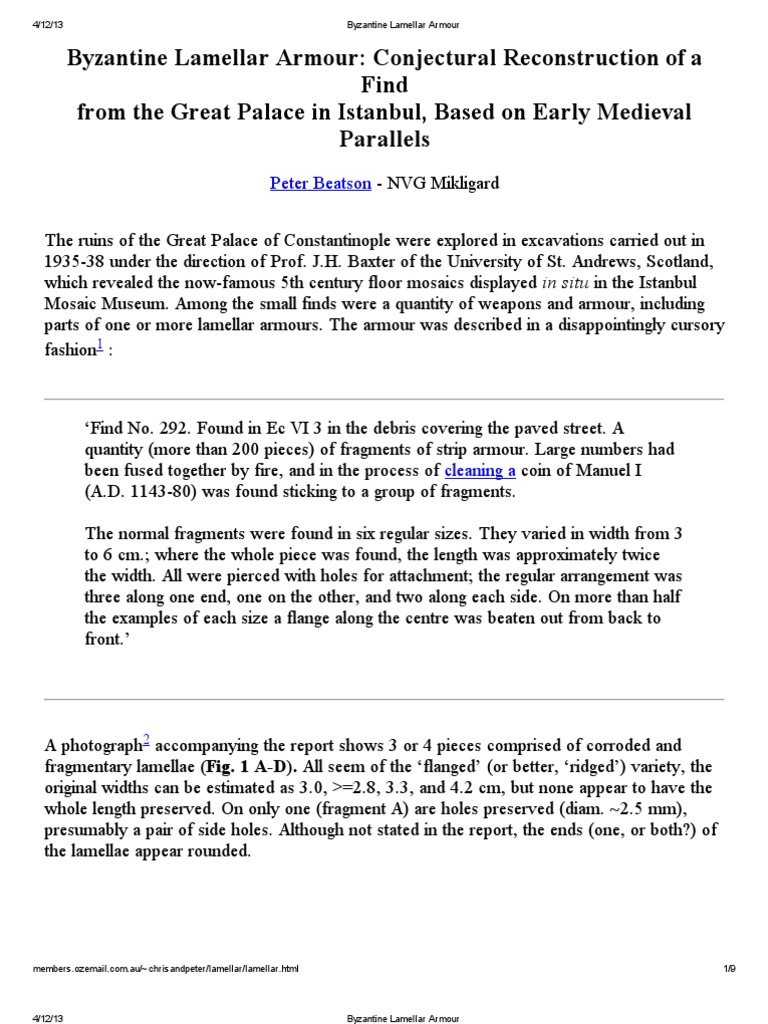 Byzantine Lamellar Armour | PDF | Armour, image size:768x1024