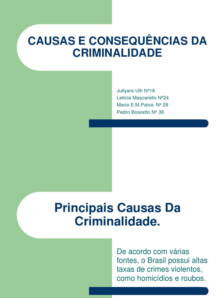 Causas e Consequências da Criminalidade | PDF