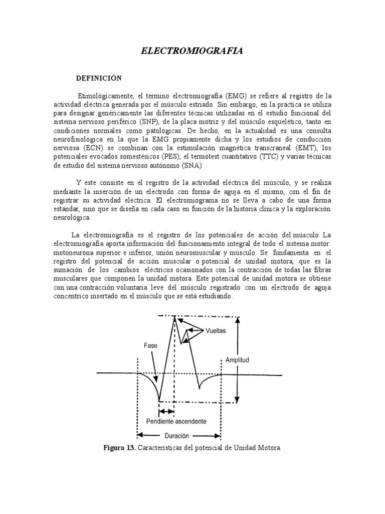 Resumen Electromiografia | PDF | Potencial de membrana | Neurona