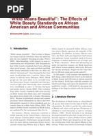White Means Beautiful - The Effects of White Beauty Standards on African American and African Communities
