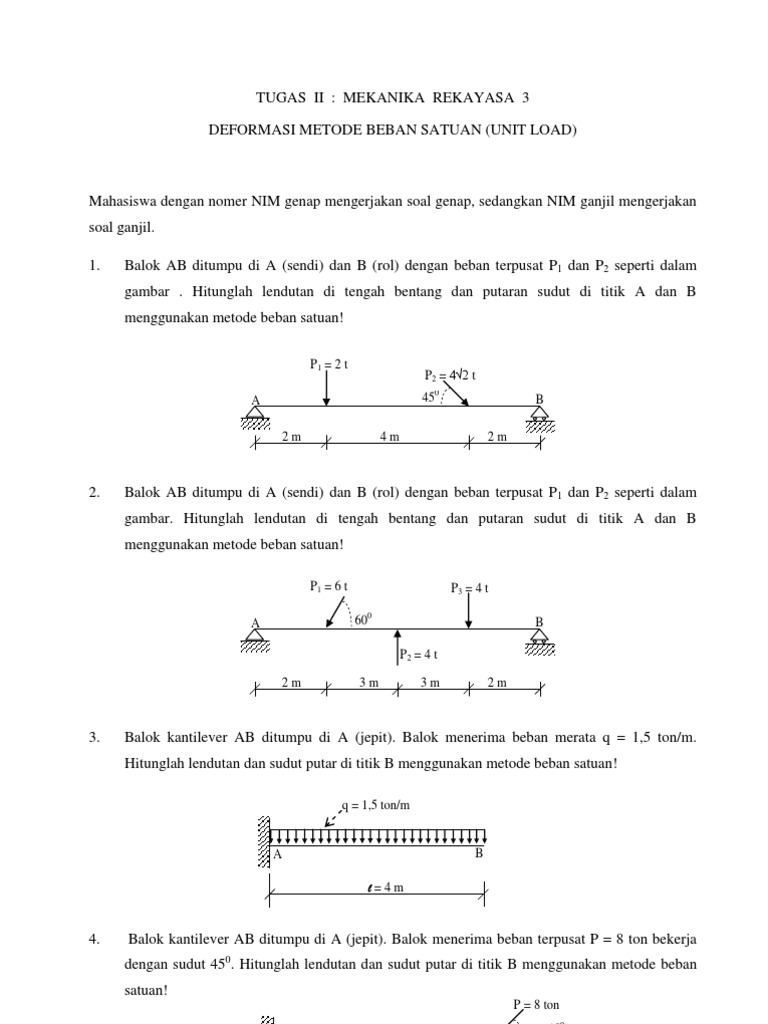 Contoh Soal Mekanika Rekayasa