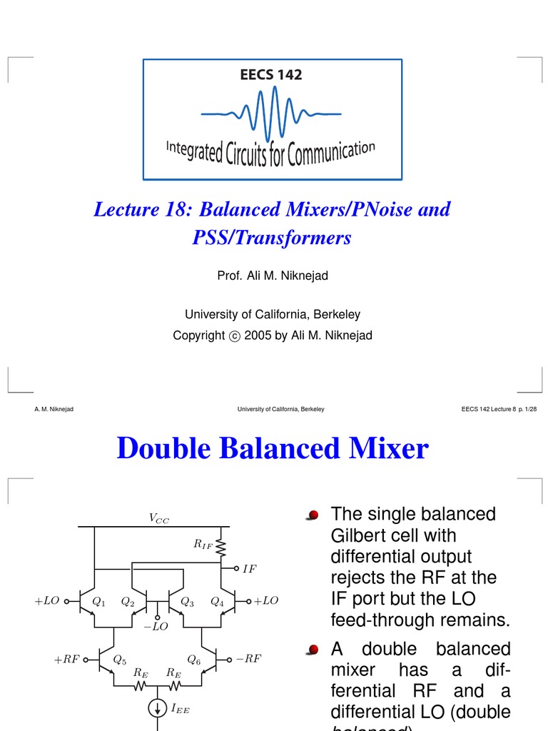 Balanced Mixers/PNoise and PSS/Transformers Transformer Inductance