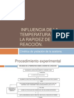 Influencia de La Temperatura Sobre La Rapidez