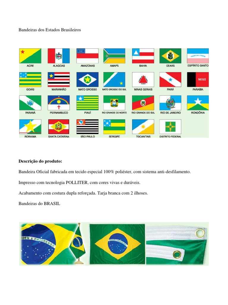 Quiz sobre bandeiras dos estados brasileiros - diga o estado pela bandeira  
