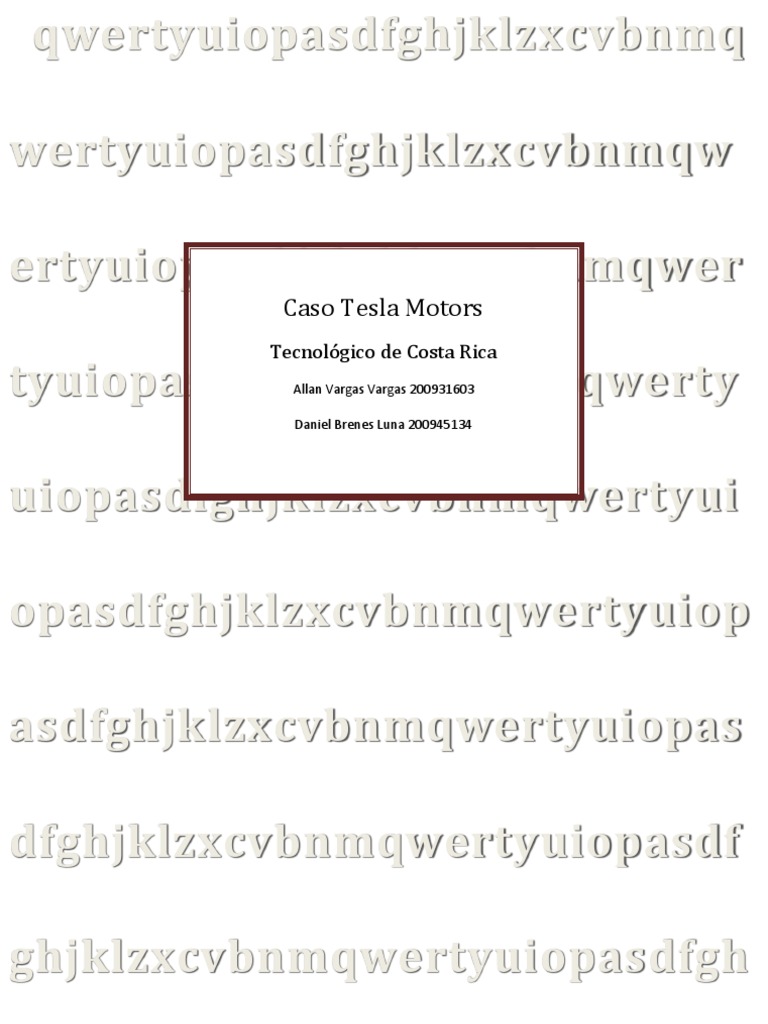 Caso Tesla Motors PDF | PDF | Fabricación e ingeniería | Business