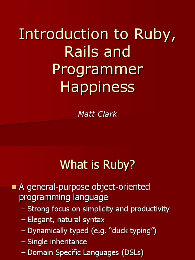 Ruby on Rails: A Programmer's Guide | PDF