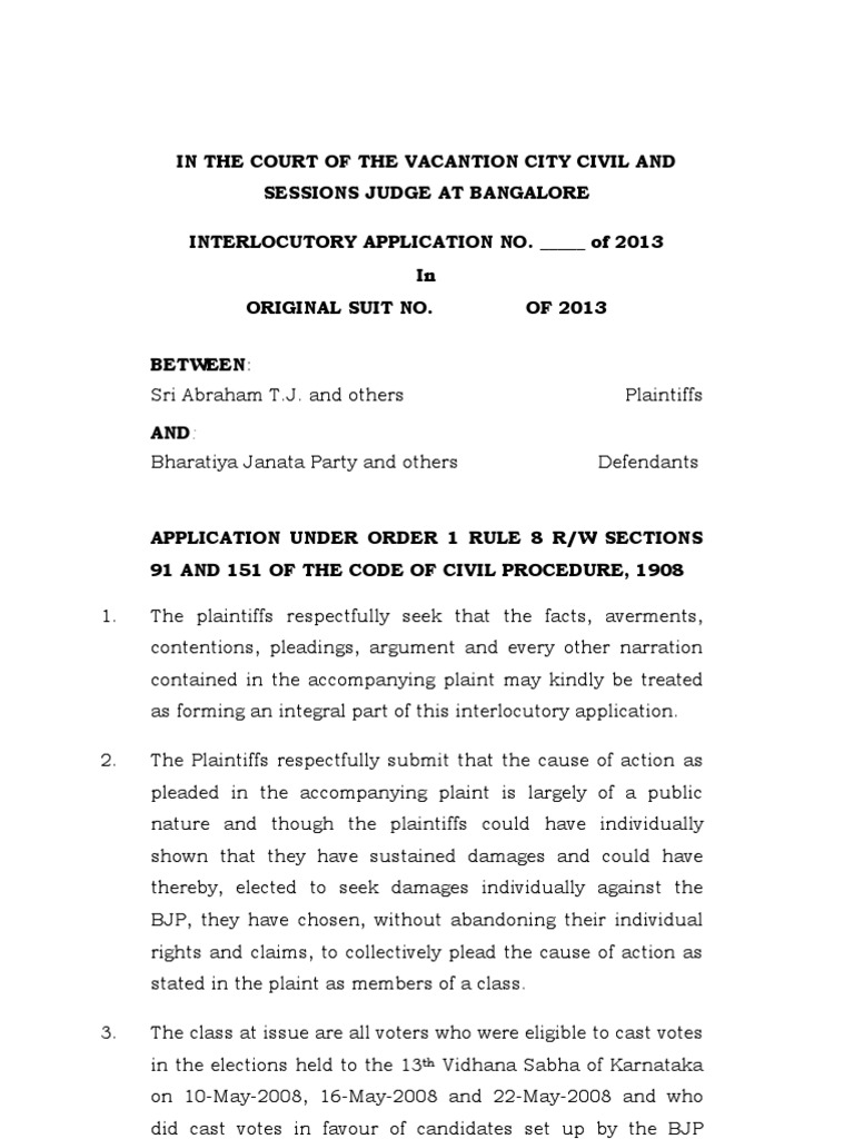 Cpc Order 1 Rule 8