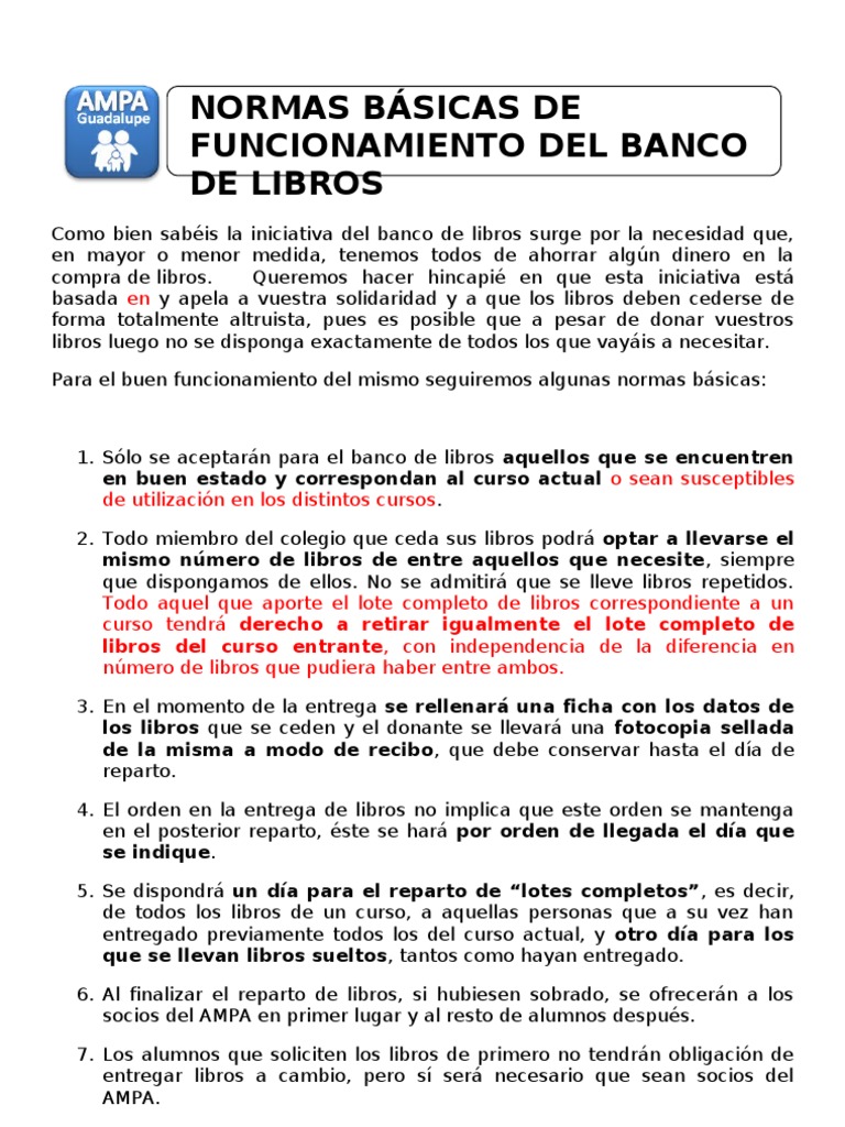 NORMAS BÁSICAS DE FUNCIONAMIENTO DEL BANCO DE LIBROS v2