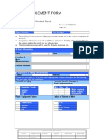 Site Management Form: Near Miss / Incident / Accident Report