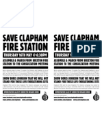 Clapham FBU Demo 16/05/13 Flyer