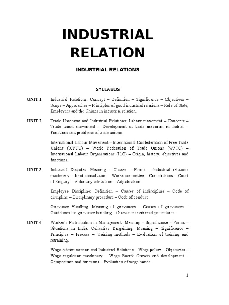 433 Industrial Relations | Pdf | Industrial Relations | Trade Union