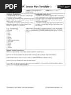 Siop Lesson Plan Sample