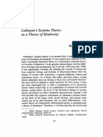 Luhmann Theory As Theory of Modernity