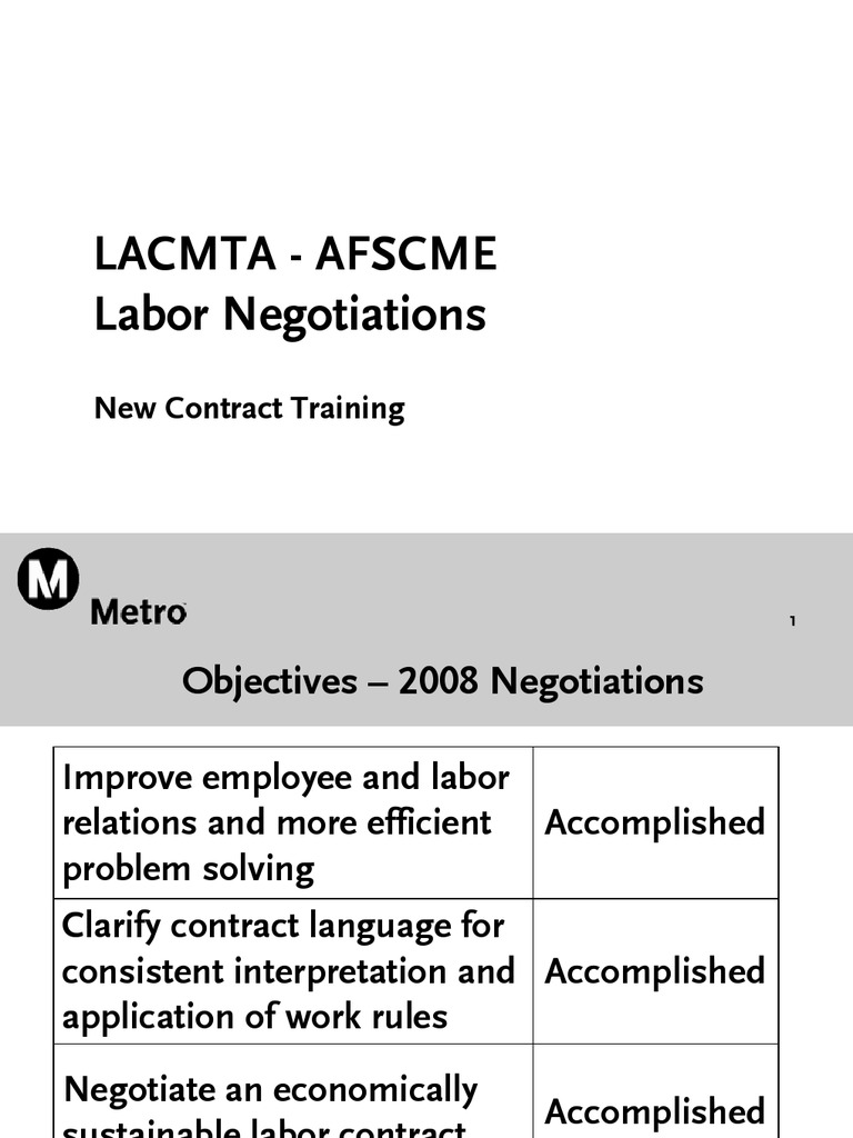 AFSCME Contract Training 112408 Negotiation American Federation