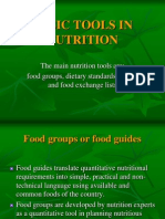 Basic Tools in Nutrition: The Main Nutrition Tools Are: Food Groups, Dietary Standards (RDA) and Food Exchange Lists