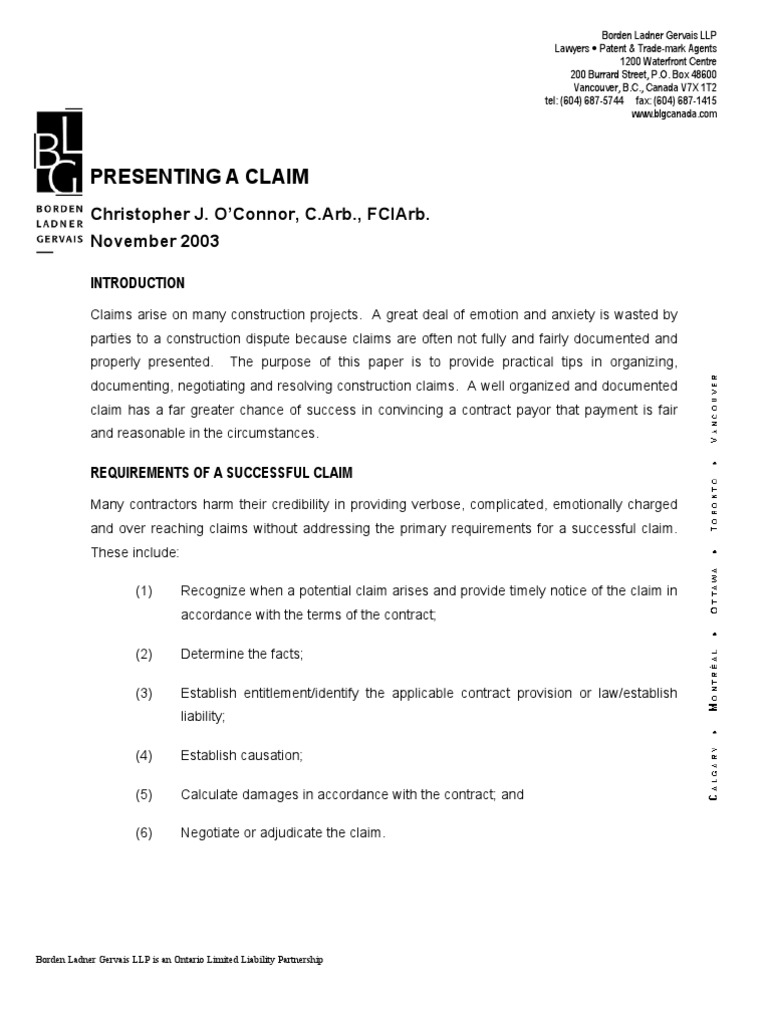 Effective Strategies for Construction Claims | PDF | Business | Finance ...