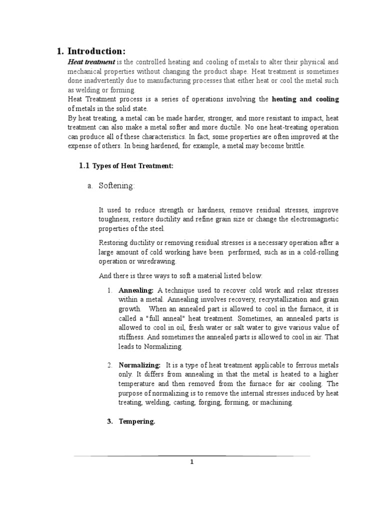 Heat treatment report.pdf Heat Treating Annealing (Metallurgy)