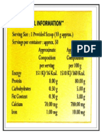 Nutrilite Protein - Nutritional Information