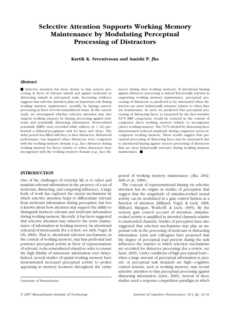 Neuroscience of Attention & Memory | PDF | Working Memory | Attention
