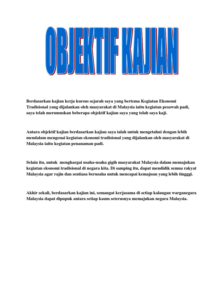 Objektif Kajian