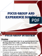Focus Group and Experience Survey