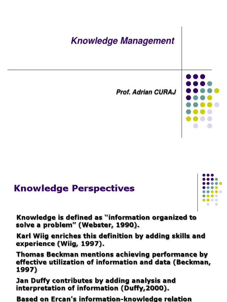 Understanding Knowledge Management Concepts | PDF | Knowledge ...