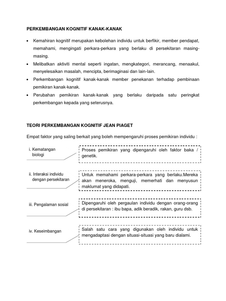 Perkembangan Kognitif Kanak Kanak Pdf