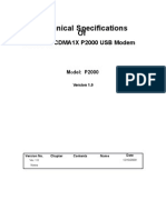 Technical Specifications: Prolink Cdma1X P2000 USB Modem