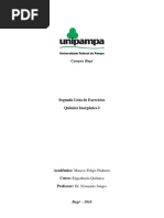 Lista 2 Exercícios de Química Inorgânica I Resolvidos