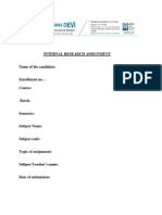 Internal Research Assignment Format