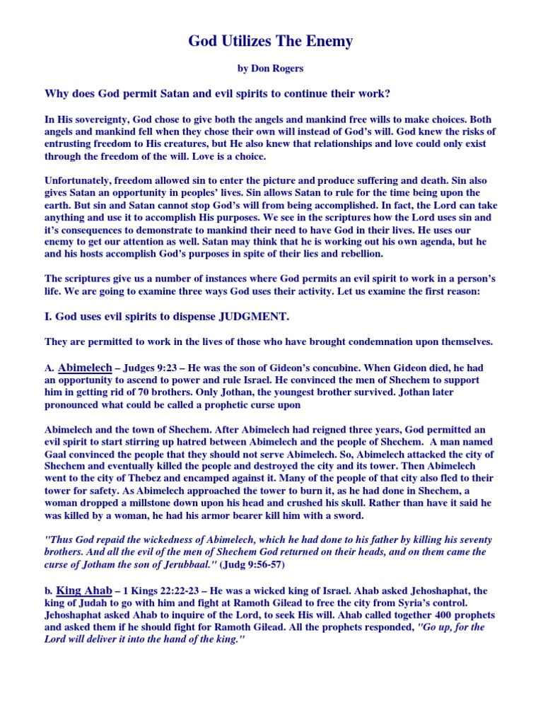 God Utilizes The Enemy Samuel Saul