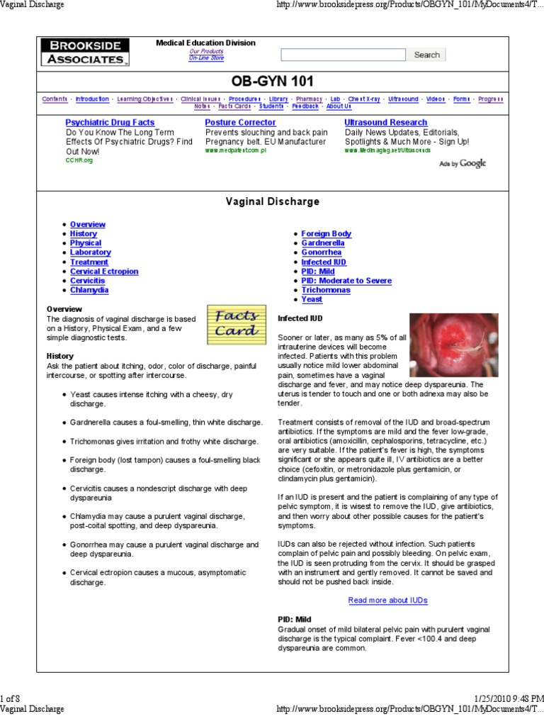 OB-GYN 101: Vaginal Discharge | PDF | Sexual Health | Human Reproduction