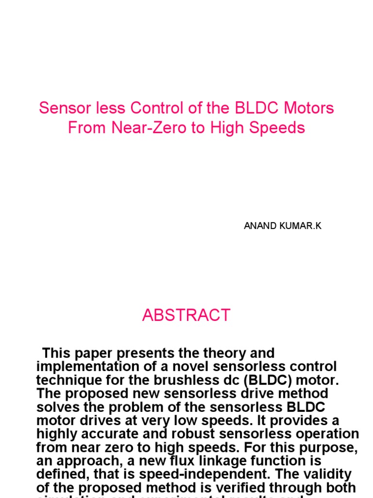 Sensorless Control for BLDC Motors | PDF | Electrical Components ...