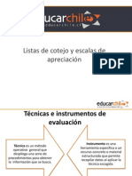 Listas de cotejo y escalas de apreciación