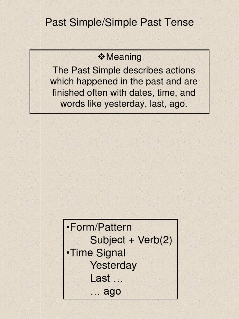 Understanding the Past Simple Tense | PDF | Grammatical Tense | Verb