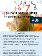 Estrategias A Nivel de REPETICIÓN VERBAL