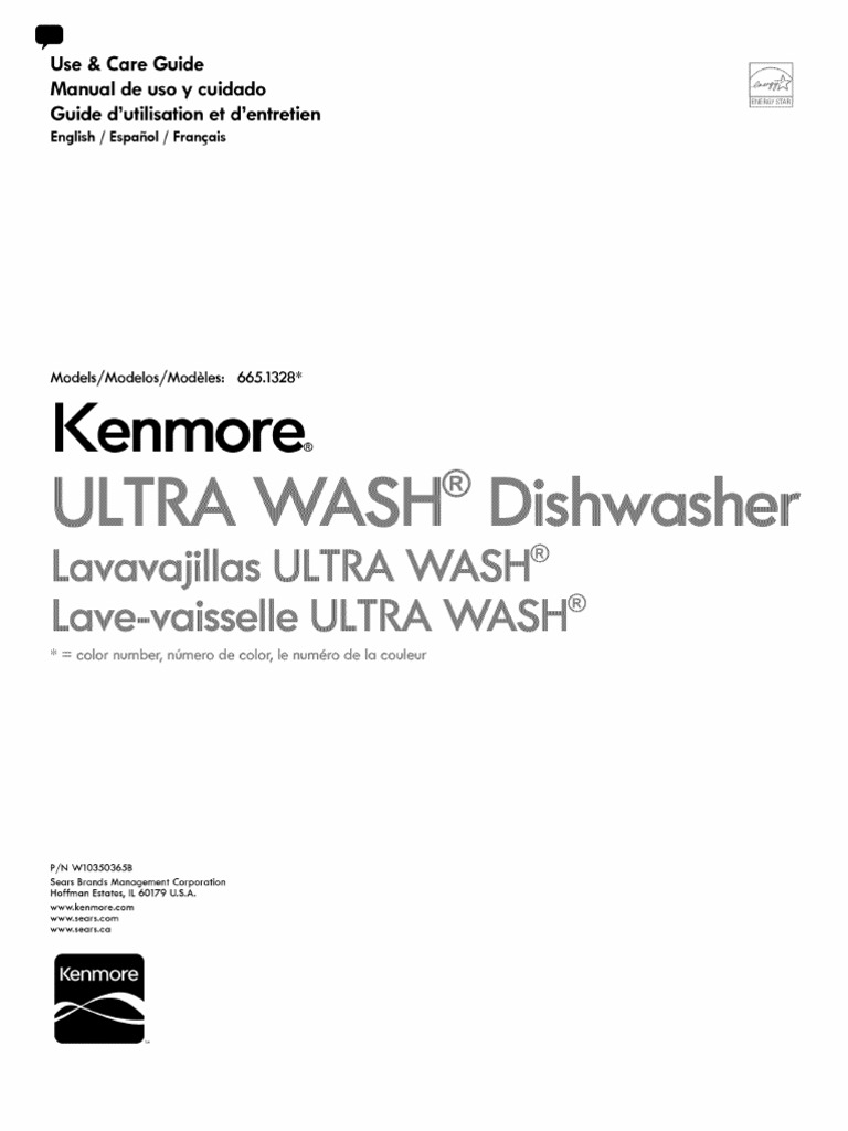 Kenmore 665 1328 Dishwasher User Guide PDF Dishwasher Building