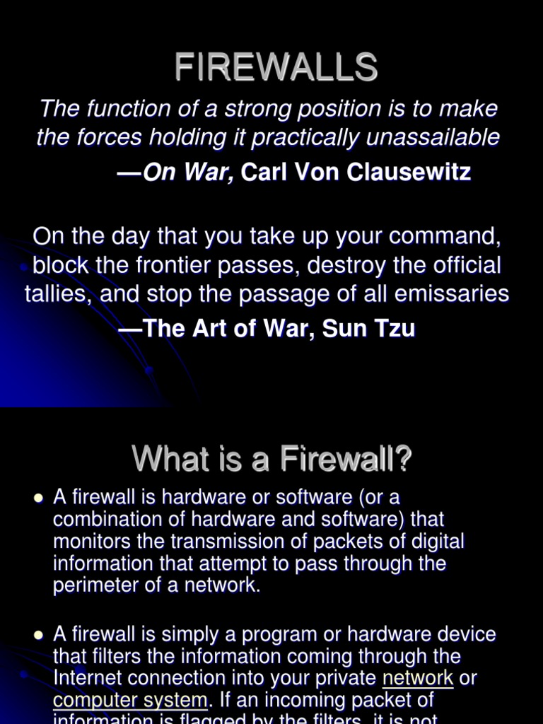 Understanding Firewalls Flashcards – NTIKL