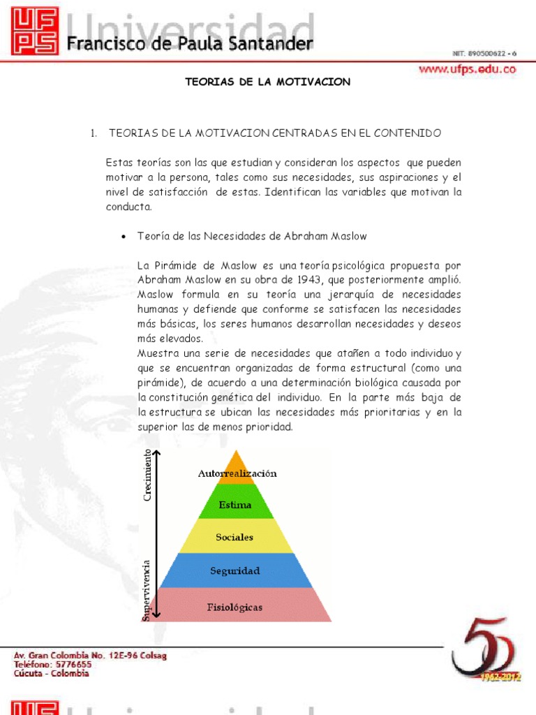 Teorias de La Motivacion | PDF | Motivación | Motivacional