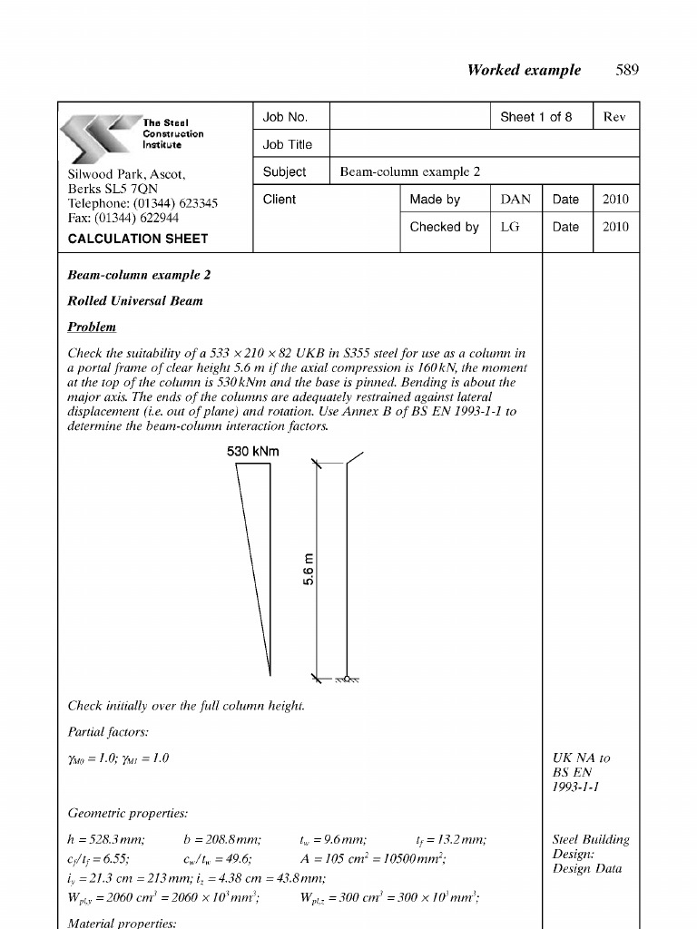 Steel Beam Calculation for Ascot Project | PDF | Teaching Methods ...