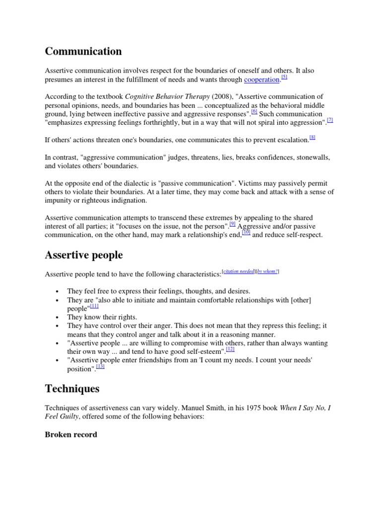 Communication Techniques Assertiveness | PDF