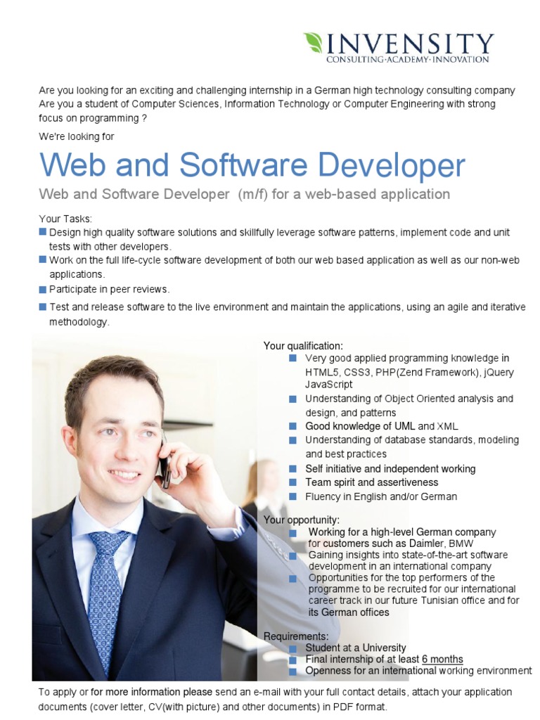 Web and Software Developer (M/F) For A Web-Based Application | PDF