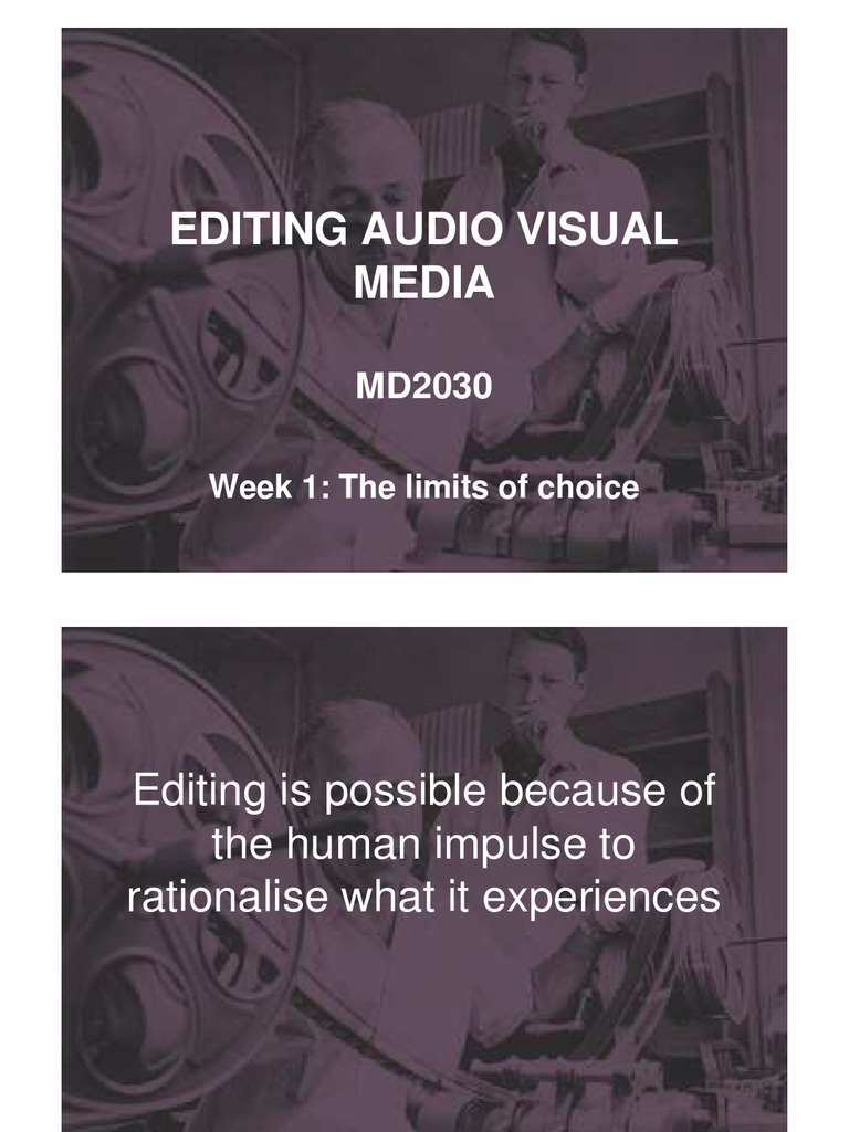 Audio Visual Editing Techniques Explained | PDF