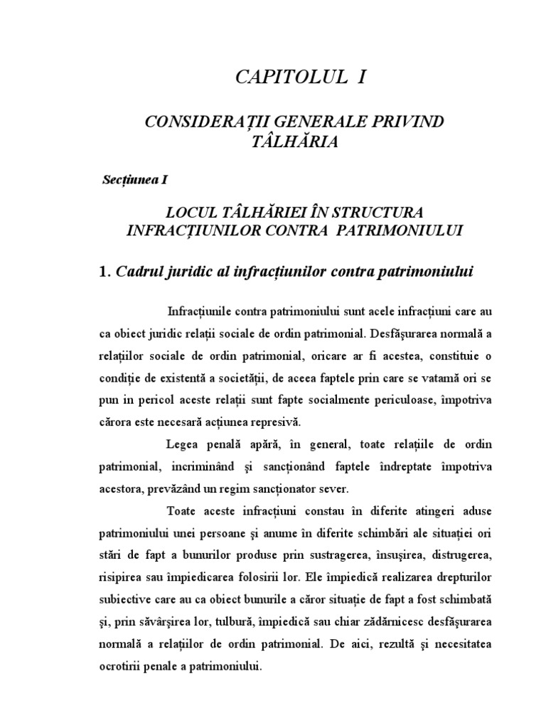 Infractiune Talharie | PDF