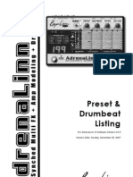 AdrenaLinn III Presets and Drumbeats Manual 11-25-07
