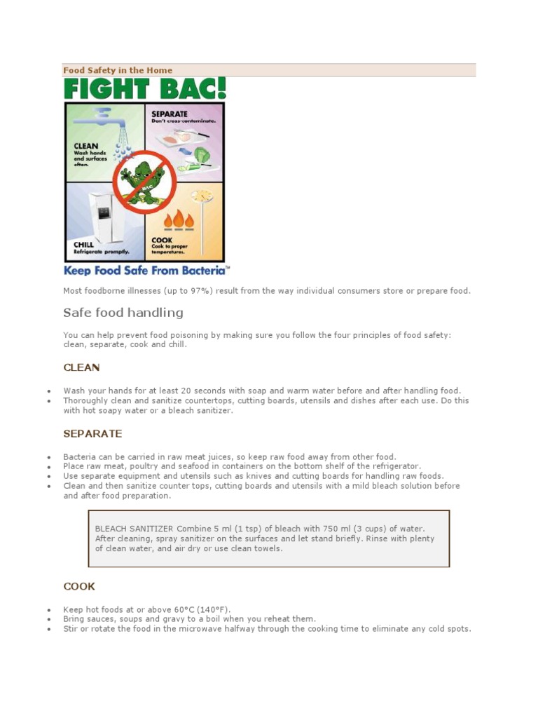 Food Safety in The Home | PDF | Foodborne Illness | Foods