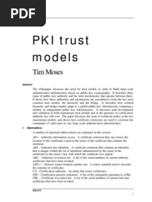 PKI Trust Models